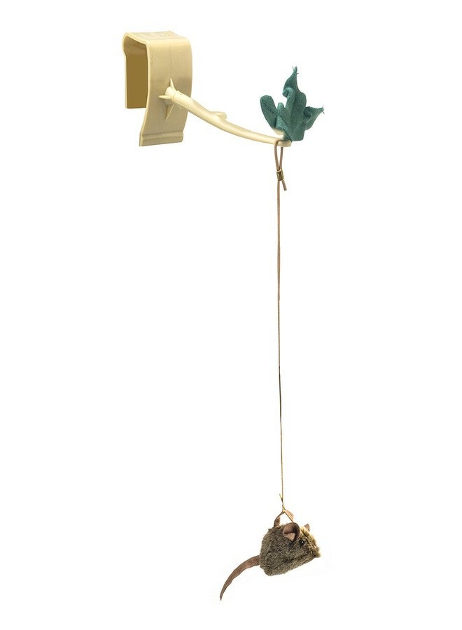 Our Pets OurPet's Play-N-Squeak Batting Practice Interactive Cat Toy (Cat Toys for Stimulating Play with Real Mouse Sound, Catnip Toys to Entice Hunting Instincts) Brown 4.5 x 1.6 x 7.8 inches - Image 1